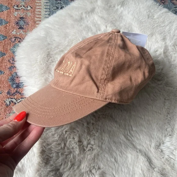 Boutique women’s MAMA embroidered baseball hat blush mauve brown dad cap OSFM - Picture 15 of 16